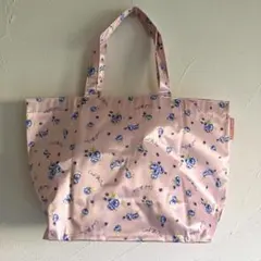 CECIL McBEE 花柄トートバッグ ピンク ビニールバッグ バラ ブルー