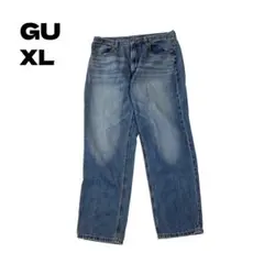 GU スリムテーパードアンクルジーンズ ブルー XL 古着