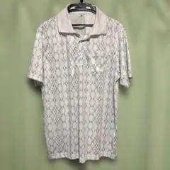 ポロシャツ ホワイト ダイヤ柄 LLサイズのサムネイル