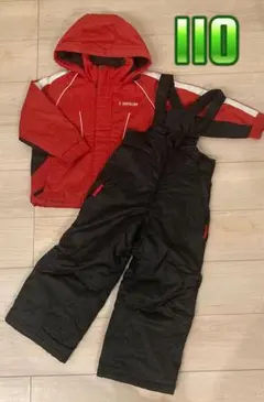 赤黒フード付きスキーウェア 110