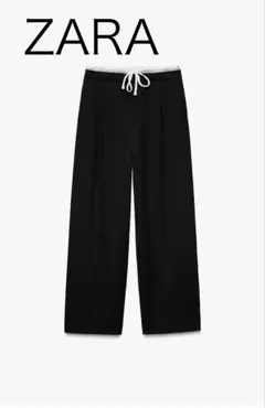 ZARA WIDE-LEGパンツ ダブルウエストバンド cds