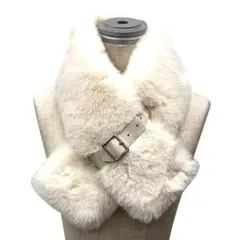 FURLA ベルト付き ファー マフラー ティペット aq12667