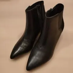 Clarks ブラックレザー ショートブーツ ブーティ 本革 23