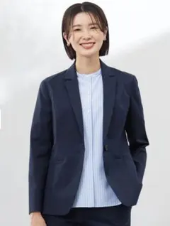 ネイビー テーラードジャケット スカート セットアップのサムネイル