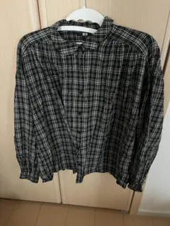 ブラック系チェック 長袖シャツ