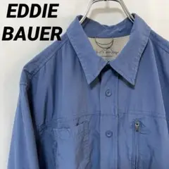 N-5649 EDDIE BAUER アメリカ古着 フィッシングシャツ 長袖 M