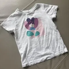 美品 Jacadi 3A 花柄プリント 半袖Tシャツ ホワイトのサムネイル