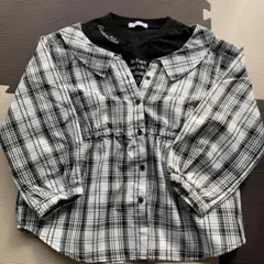 Vian Blue チェック柄長袖シャツ