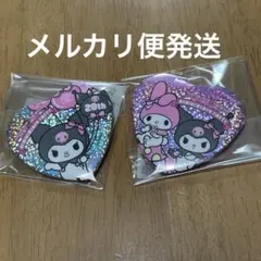 メロクロ展　ハート型缶バッジ　マイメロディ　クロミ　最終お値下げ