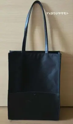 ヨウジヤマモトY's レザー切替 トートバッグ A4可 黒 ワイズ マナー