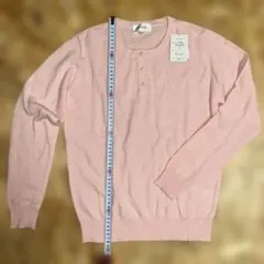 ピンクの長袖セーター（ウール50%・アクリル50%）M