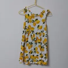レモン柄 ノースリーブワンピース 110