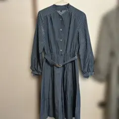 レディース　昭和　レトロ　ワンピース　長袖ベルト付き　⑩