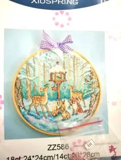 クロスステッチ　図案、余り糸等