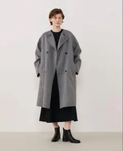 クリーニング済　GALERIE VIE グレー ダブルフェイス　ロングコート
