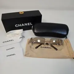 CHANEL 4092-B サングラス リムレス ラインストーン ゴールド - メルカリ