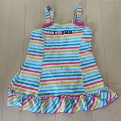 女の子用ストライプ水着 I ❤️ BMB