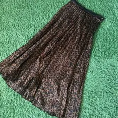 ZARA レオパード柄　ヒョウ柄スカート　プリーツスカート