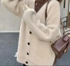 シャギーニットカーディガン