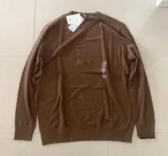 新品未使用　ユニクロ　メリノクルーネックセーター　ブラウン　XL