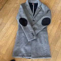 ZARA エルボーパッチ付きグレーチェスターコート