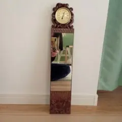 レトロ温度計付き壁掛け鏡