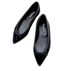Repetto バレエシューズ ポインテッドトゥ ブラック ベロア 38 - メルカリ