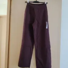 UNIQLO ウォッシャブルミラノリブニットパンツ　ワインカラー M