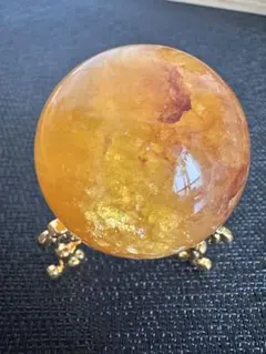 【虹入り】オレンジカルサイト スフィア 約47mm 181g 723