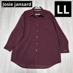 Josie jansard 長袖シャツ ボルドー ワインレッド LLサイズ
