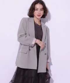 Arpege story 袖折り返しノーカラージャケット アルページュストーリー