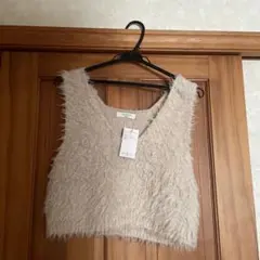 Samantha Mos2 ベージュ ニットベスト フリーサイズ