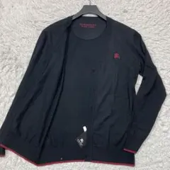 新品未使用タグ付き バーバリーブラックレーベル カーディガン ホースロゴ 黒 M