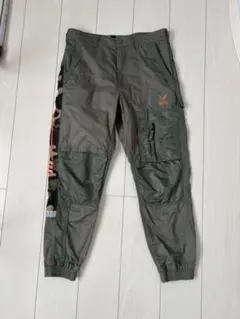 2XL AVIREX カーゴパンツ パッチワーク カーキ オレンジ - メルカリ