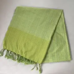 新品未使用大判ストール　ショール　グリーンチェック柄