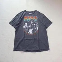 海外古着 バンドT KISS ロック グレー 2XL BAND フェード