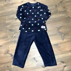 Lala Salama ララサラマ 120 パジャマ 長袖 星柄　ネイビー