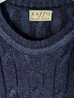 Raffa 100% アルパカ ケーブルニット セーター ネイビー M