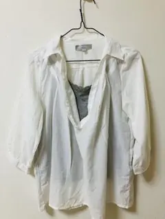 授乳服　重ね着風　ブラウス　カットソー　長袖　ELFIN DOLL Mサイズ