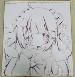 大色紙サイズ＊創作 女の子 手描きイラスト色紙 - メルカリ