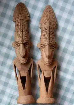 木彫り 置物 2体セット 民芸品