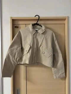 ZARA ベージュ クロップドデニムジャケット
