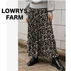 【LOWRYS FARM】花柄 プリーツ ロング スカート 裏地あり