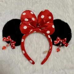 ミニーマウス カチューシャ イヤリング　赤　平成