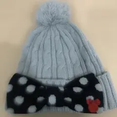 A949 ディズニーリゾート　オフィシャル　ミニーマウス　ニット帽　フリーサイズ