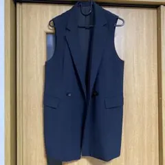 gu ネイビー ダブルボタン ノースリーブベスト