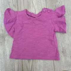 ベビー トップス 半袖 フリル袖 ピンク 70