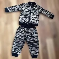 BABYDOLL キッズ ジップアップパーカー セットアップ　ゼブラ柄 90