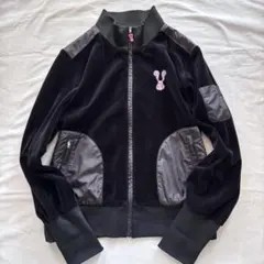 サイズ40（L） ベロア ×ナイロン切替 ブルゾン M・U ・SPORTS 黒