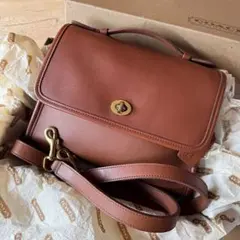 vintage coach court bag 9870 british tanのサムネイル